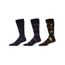 【送料無料】 メモイ メンズ 靴下 アンダーウェア Men's 3 Pair Pack Novelty Happy Birthday Crew Socks Bl...