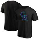 【送料無料】 プロファイル メンズ Tシャツ トップス Men'sProfile Black Colorado Rockies Big & Tall Distressed Logo T-Shirt Rck Black