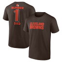 【送料無料】 アンブランデッド メンズ Tシャツ トップス Men's Brown Cleveland Browns #1 Dad Jersey T-Shirt Brn Brown(4)