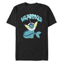 【送料無料】 ライセンス キャラクター メンズ Tシャツ トップス Big & Tall Pokemon Vaporeon In Action Poster Graphic Tee Black