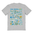 【送料無料】 ライセンス キャラクター メンズ Tシャツ トップス Men's Gray Aqua San Diego Graphic Tee Sport Gray