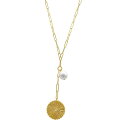 【送料無料】 アドニア レディース ネックレス・チョーカー・ペンダントトップ アクセサリー Adornia 14k Gold Plated Sunburst Cultured Pearl Pendant Y-Necklace Gold Tone