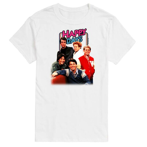 【送料無料】 ライセンス キャラクター メンズ Tシャツ トップス Big & Tall Happy Days Graphic Tee White 【送料無料】 ライセンス キャラクター メンズ Tシャツ トップス Big & Tall Happy Days Graphic Tee White