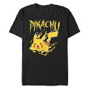 【送料無料】 ライセンス キャラクター メンズ Tシャツ トップス Men's Pokemon Pikachu Electric Lighting Graphic Tee Black