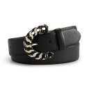 【送料無料】 ナインウェスト レディース ベルト アクセサリー Women's Nine West Multi-Chain Buckle Woven Belt Black Silver