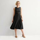 【送料無料】 ナインウェスト レディース ワンピース トップス Women's Nine West Mixed Media Midi Dress Mineral Black