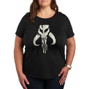 【送料無料】 スター ウォーズ レディース Tシャツ トップス Plus Size Star Wars The Mandalorian Icon Graphic Tee Black