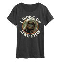 【送料無料】 スター ウォーズ レディース Tシャツ トップス Women's Star Wars I Woke Up Like This Graphic Tee Heather Charcoal