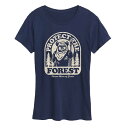 【送料無料】 スター ウォーズ レディース Tシャツ トップス Women's Star Wars Ewok Protect The Forest Graphic Tee Navy