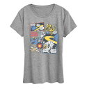 【送料無料】 スター ウォーズ レディース Tシャツ トップス Women's Star Wars Vintage Comic Panels Graphic Tee Heather Gray
