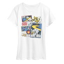 【送料無料】 スター ウォーズ レディース Tシャツ トップス Women's Star Wars Vintage Comic Panels Graphic Tee White