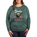【送料無料】 スター ウォーズ レディース Tシャツ トップス Plus Size Star Wars Yoda One For Me French Terry Long Sleeve Tee Heather Juniper