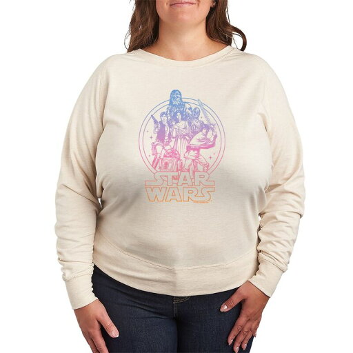 【送料無料】 スター ウォーズ レディース Tシャツ トップス Plus Size Star Wars French Terry Long Sleeve Tee Beige 【送料無料】 スター ウォーズ レディース Tシャツ トップス Plus Size Star Wars French Terry Long Sleeve Tee Beige