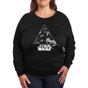 【送料無料】 スター ウォーズ レディース Tシャツ トップス Plus Size Star Wars Ship Battle French Terry Long Sleeve Tee Black