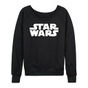 【送料無料】 スター ウォーズ レディース Tシャツ トップス Women's Star Wars Logo French Terry Long Sleeve Tee Black