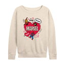 【送料無料】 ライセンス キャラクター レディース Tシャツ トップス Women's Marvel Valentine's Day French Terry Long Sleeve Tee Beige