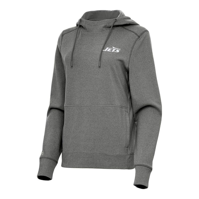 アンティグア レディース トップス Tシャツ パーカー Women's Antigua Heather Black New York Jets Justice Pullover Hoodie Jet Charco ブラック
