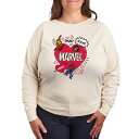 【送料無料】 マーベル レディース Tシャツ トップス Plus Size Marvel Valentine's Day Sketch French Terry Long Sleeve Tee Beige