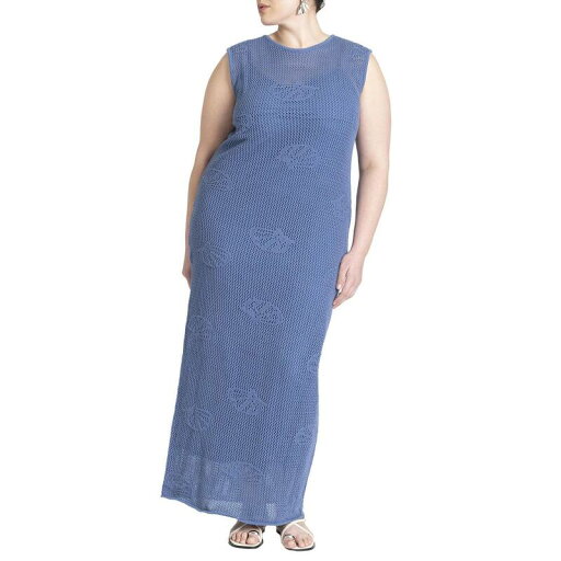 【送料無料】 エロクイ レディース ワンピース トップス ELOQUII Women's Plus Size Shell Crochet Sweater Dress Blue Shadow 【送料無料】 エロクイ レディース ワンピース トップス ELOQUII Women's Plus Size Shell Crochet Sweater Dress Blue Shadow