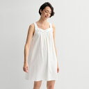 【送料無料】 クロフト&バロー レディース ナイトウェア アンダーウェア Women's Croft & Barrow Cotton Sleep Gown Wh...