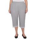 【送料無料】 アルフレッド ダナー レディース カジュアルパンツ ボトムス Plus Size Alfred Dunner Eyelet Embroidered Capri Pants Gray