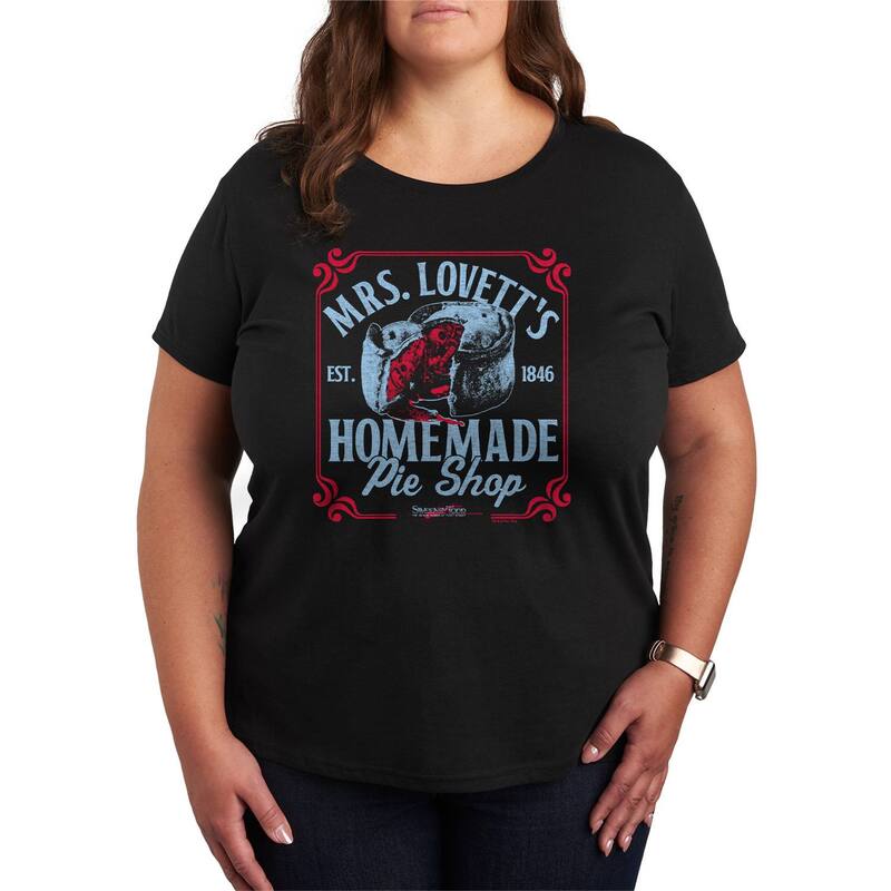 ReVida ŷԾŹ㤨֥˥ᥭ饯 ǥ ȥåץ T ץ饹 եå Licensed Character Plusize Sweeney Todd Mrs. Lovett's Homemade Pie Shop Graphic Tee Black ֥åפβǤʤ7,980ߤˤʤޤ