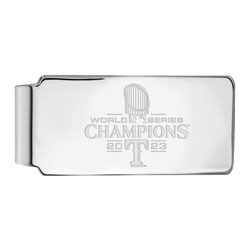 【送料無料】 ロゴアート メンズ ブレスレット・バングル・アンクレット アクセサリー LogoArt Sterling Silver 2023 World Series Champions Texas Rangers Money Clip Silver