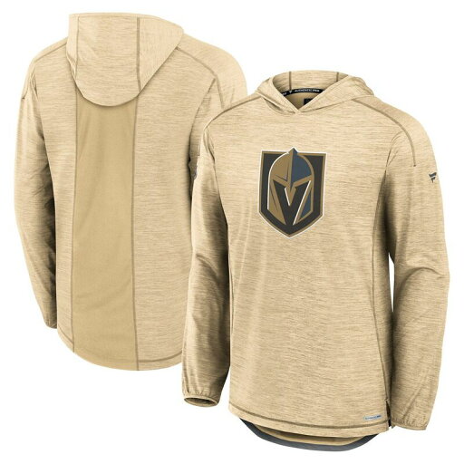 【送料無料】 ファナティクス メンズ Tシャツ トップス Men's Fanatics Heather Gold Vegas Golden Knights Authentic Pro Rink Pullover Hoodie Lvk Gold
