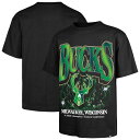 【送料無料】 フォーティセブンブランド メンズ Tシャツ トップス Men's '47 Black Milwaukee Bucks Past Champs Collection Flashbulb Foundation T-Shirt Buk Black