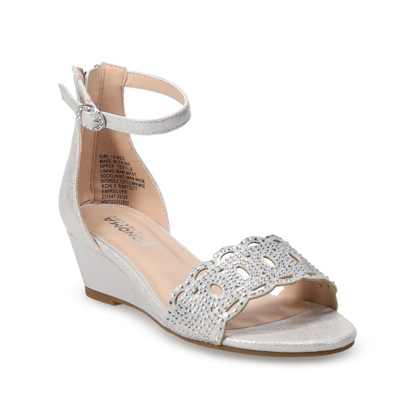 【送料無料】 ソノマ レディース パンプス シューズ Sonoma Goods For Life Dress Wedge Girls Wedge Slip-On Shoes Silver(4)