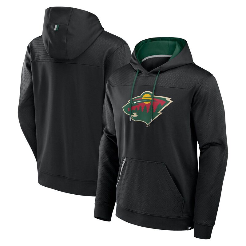 【送料無料】 ファナティクス メンズ Tシャツ トップス Men's Fanatics Black Minnesota Wild Defender Pullover Hoodie Wld Black