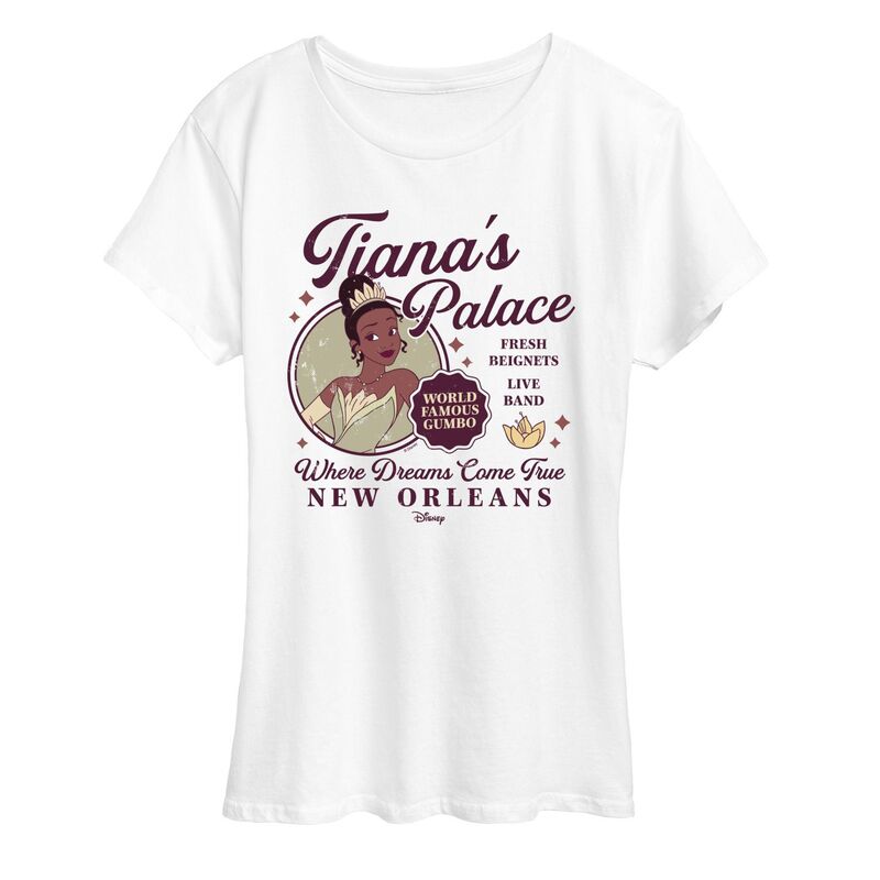 ディズニー レディース トップス Tシャツ グラフィック Disney's The Princess and the Frog Tiana Women's Graphic Tee White ホワイト(4)