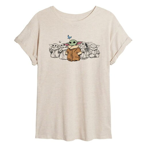 【送料無料】 スター ウォーズ レディース Tシャツ トップス Juniors' Star Wars The Mandalorian Grogu Poses Oversized Tee Beige 【送料無料】 スター ウォーズ レディース Tシャツ トップス Juniors' Star Wars The Mandalorian Grogu Poses Oversized Tee Beige