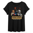 【送料無料】 スター ウォーズ レディース Tシャツ トップス Juniors' Star Wars The Mandalorians Oversized Tee Black