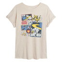 【送料無料】 スター ウォーズ レディース Tシャツ トップス Juniors' Star Wars Vintage Comic Panels Oversized Tee Beige