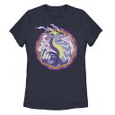 【送料無料】 ライセンス キャラクター レディース Tシャツ トップス Juniors' Pokemon Miraidon Stained Glass Graphic Tee Navy