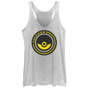 【送料無料】 ライセンス キャラクター レディース Tシャツ トップス Juniors' Pokemon Pokeball Badge Racerback Tank Top White Heather