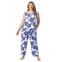 【送料無料】 ドレイパージェームス レディース ナイトウェア アンダーウェア Plus Size Draper James 2-Piece Pajama Tan...