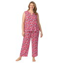 【送料無料】 ドレイパージェームス レディース ナイトウェア アンダーウェア Plus Size Draper James 2-Piece Pajama Tan...