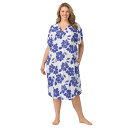 【送料無料】 ドレイパージェームス レディース ナイトウェア アンダーウェア Plus Size Draper James Woven Collared Mid...