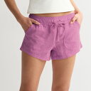 【送料無料】 エスオー レディース ハーフパンツ・ショーツ ボトムス Juniors' SO Low Rise Pull On Linen Shorts Lavender Mauve
