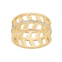 【送料無料】 LC Lauren Conrad レディース リング アクセサリー LC Lauren Conrad Gold Tone Leaf Statement Ring Clear