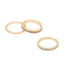 【送料無料】 LC Lauren Conrad レディース リング アクセサリー LC Lauren Conrad Gold Tone Multi Color Simulated Stone 3-Piece Ring Set Multi