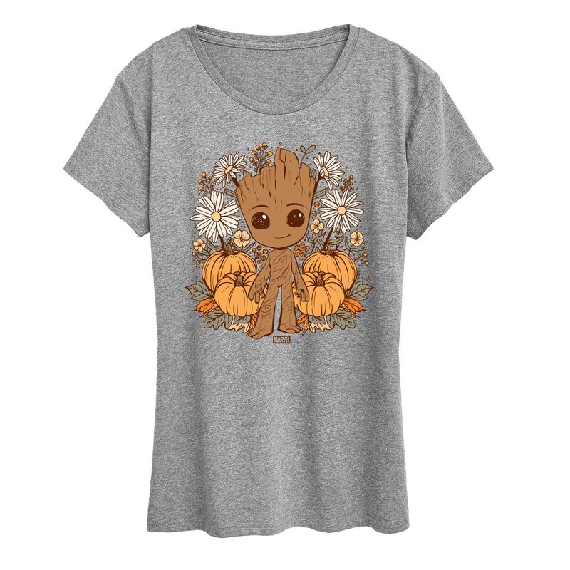 マーベル レディース トップス Tシャツ グラフィック Women's Marvel Guardians Of The Galaxy Groot Graphic Tee Heather Gray グレー(4)