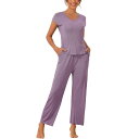 【送料無料】 cheibear レディース ナイトウェア アンダーウェア Womens Short Sleeve Modal Casual Set Pajama...