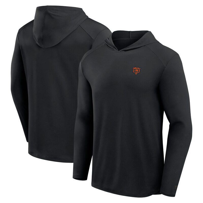 【送料無料】 ファナティクス メンズ Tシャツ トップス Men's Fanatics Black Chicago Bears Front Office Power Mono Long Sleeve Hoodie T-Shirt Brs Grey