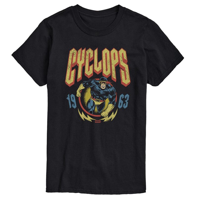 【送料無料】 マーベル メンズ Tシャツ トップス Big & Tall Marvel X-Men Cyclops Vintage Metal Band Short Sleeve Graphic Tee Black