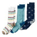 【送料無料】 ランズエンド メンズ 靴下 アンダーウェア Men's Lands' End 3-Pack Novelty Dress Socks Fish Pa...