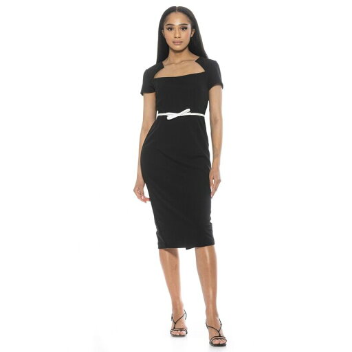 【送料無料】 アレクシアアドマー レディース ワンピース トップス Women's ALEXIA ADMOR Alma Portrait Midi Sheath Dress Black Ivory 【送料無料】 アレクシアアドマー レディース ワンピース トップス Women's ALEXIA ADMOR Alma Portrait Midi Sheath Dress Black Ivory