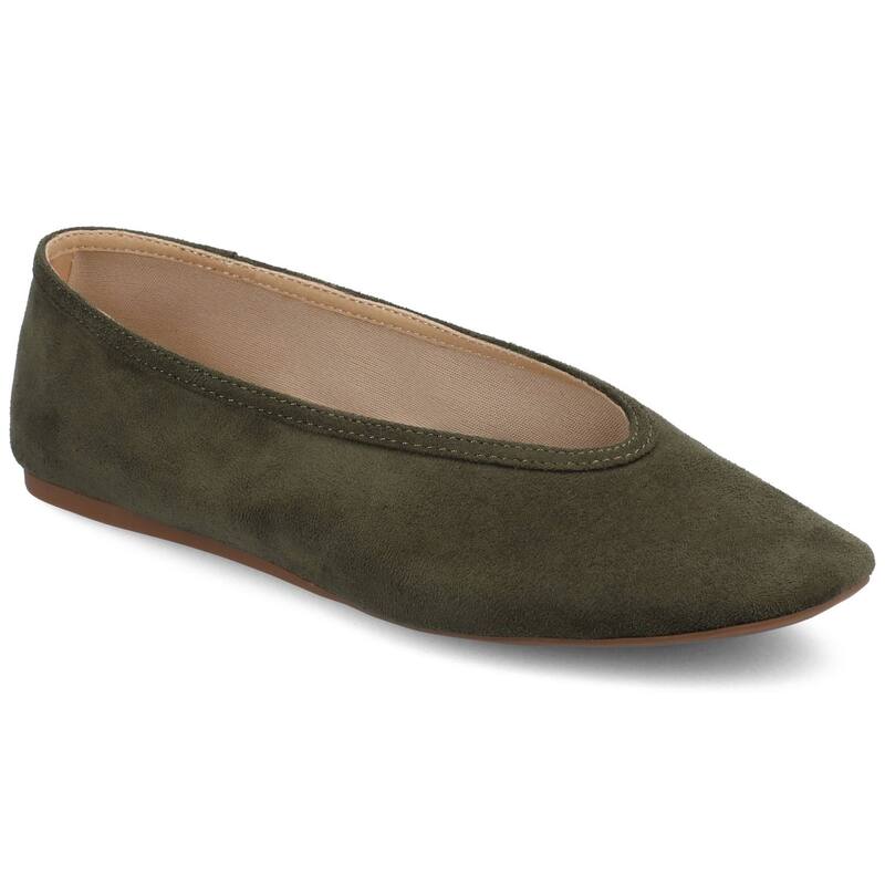 ジャーニー レディース シューズ サンダル Journee Fortune Women's Almond Toe Ballet Flats Olive オリーブ